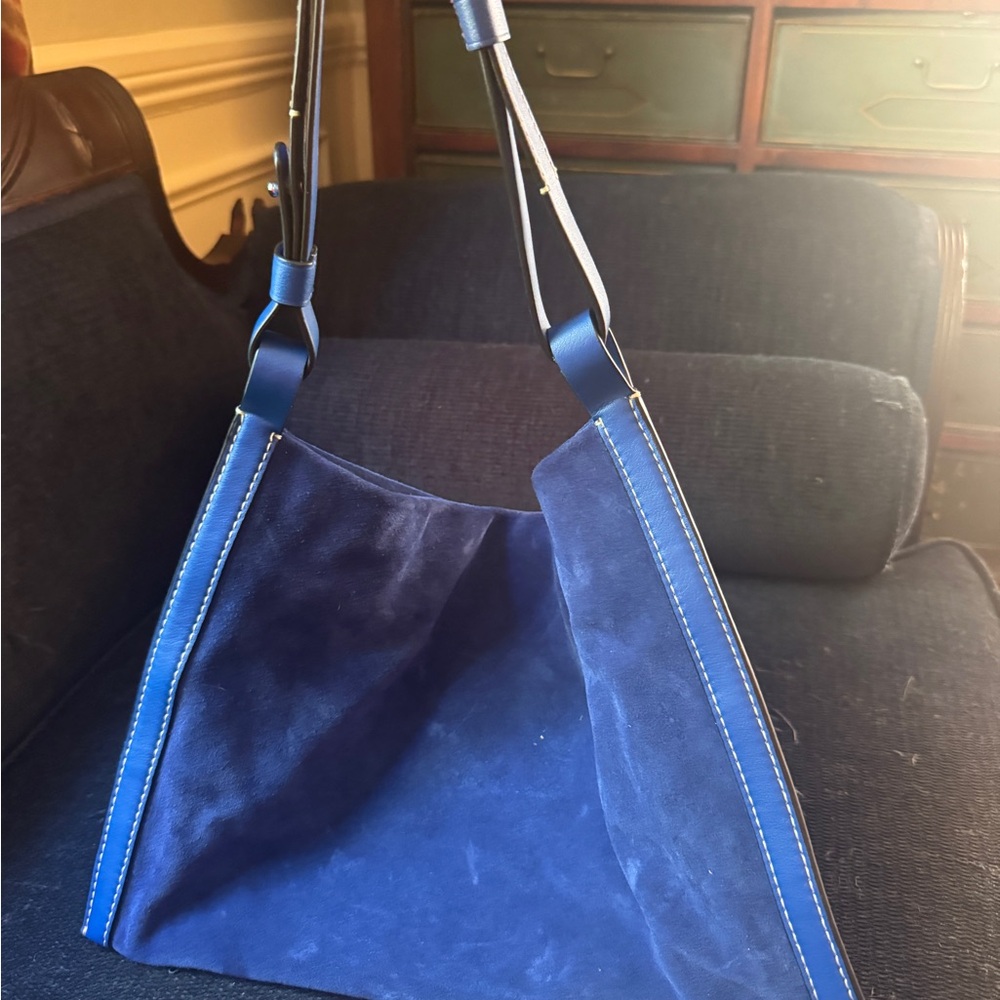 Proenza Schouler royal blue leather and suede shoulder  Bag